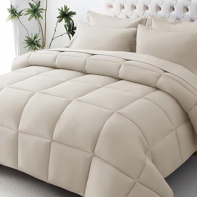 JOLLYVOGUE Queen Comforter Set, Ultra-Soft Bed in a Bag Queen Size 7 Pieces by JOLLYVOGUE