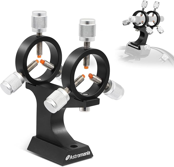 Astromania Aluminum Alloy Adjustable Laser Finder Scope Mounting Bracket with 1/4 Screw- 30mm Inside Diameter (Pair) - for Astronomy Laser Pointer