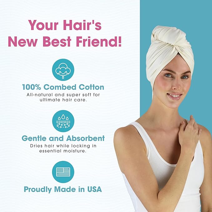 Hair RePear The Ultimate Hair Towel – Generous 29" x 45" Premium Cotton Hair - Image 2