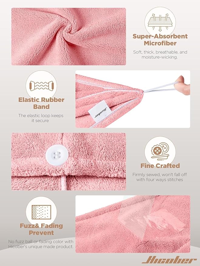 Hicober Microfiber Hair Towel, Hair Drying Towels - Image 3