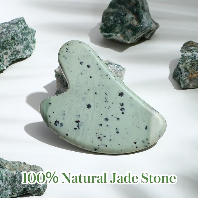 rosenice Gua Sha Facial Tools Guasha Tool Gua Sha Jade Stone - Image 2
