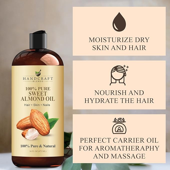 Handcraft Blends Sweet Almond Oil | 100% Pure and Natural | Bath & Body Oil | - Image 6
