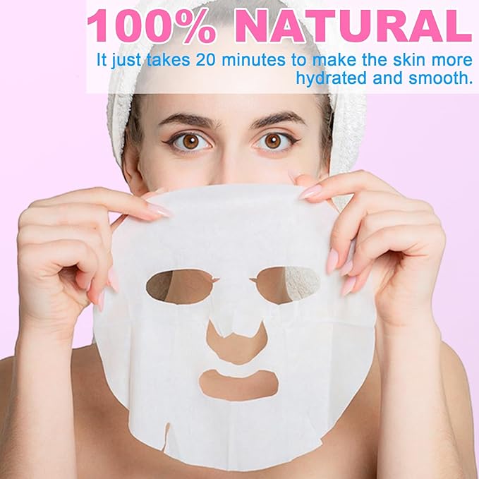 VESPRO 100 Pack Collagen Essence Sheet Facial Masks, Bulk Face Masks Skincare - Image 6