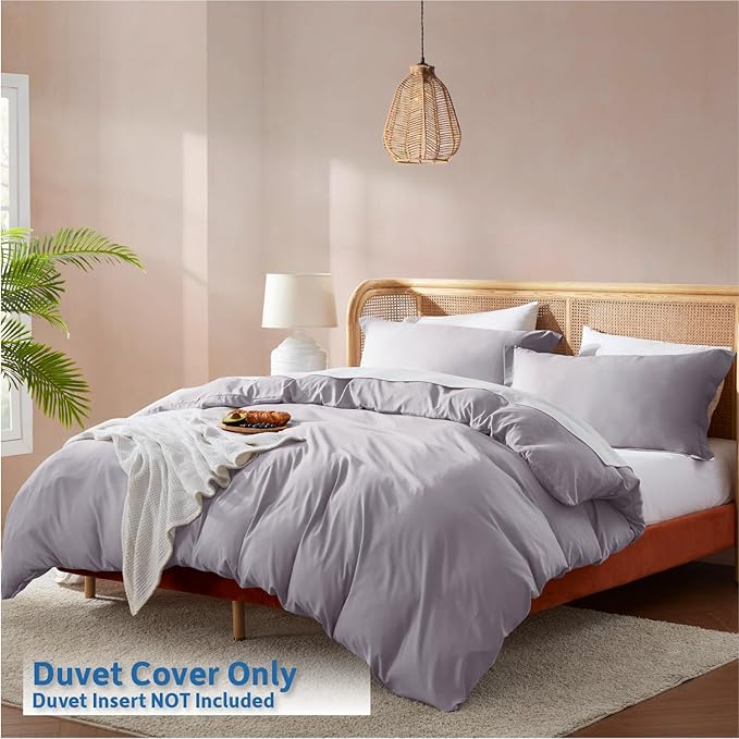 Nestl Grey Lavender Duvet Cover King Size - Image 2