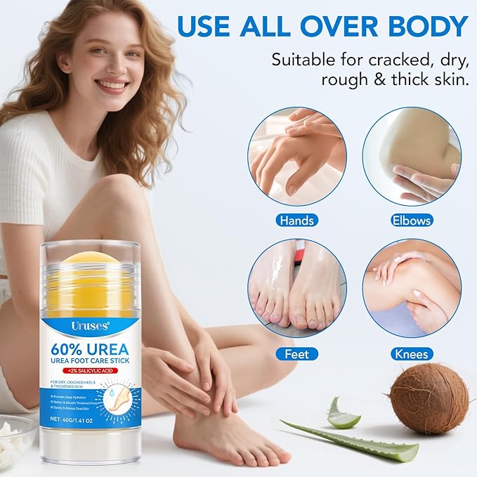 Uruses 2Pack Urea Cream 60% plus Salicylic Acid 2% Urea Foot Care Stick - Image 5