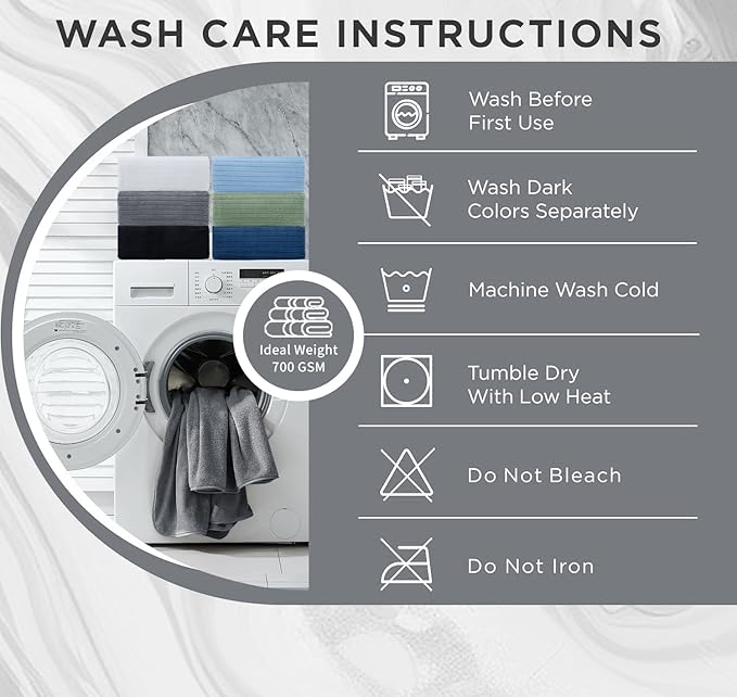 Bath Towel Set 8-Piece Premium Bathroom Towel Set, Extra Soft 2 Oversized Large - Image 7