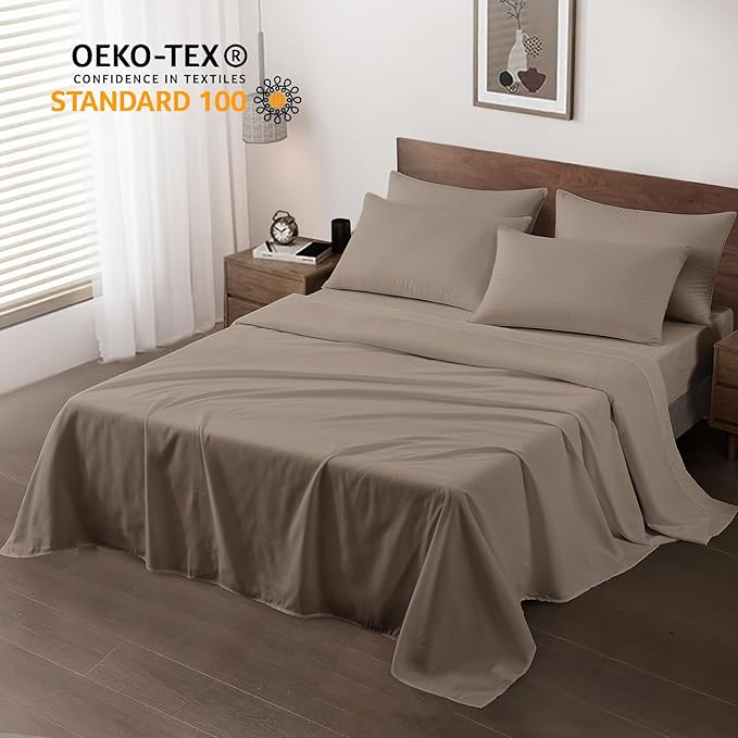 Maple&Stone Full Flat Sheet 6 Pack, Premium Soft & Breathable, Brushed - Image 2