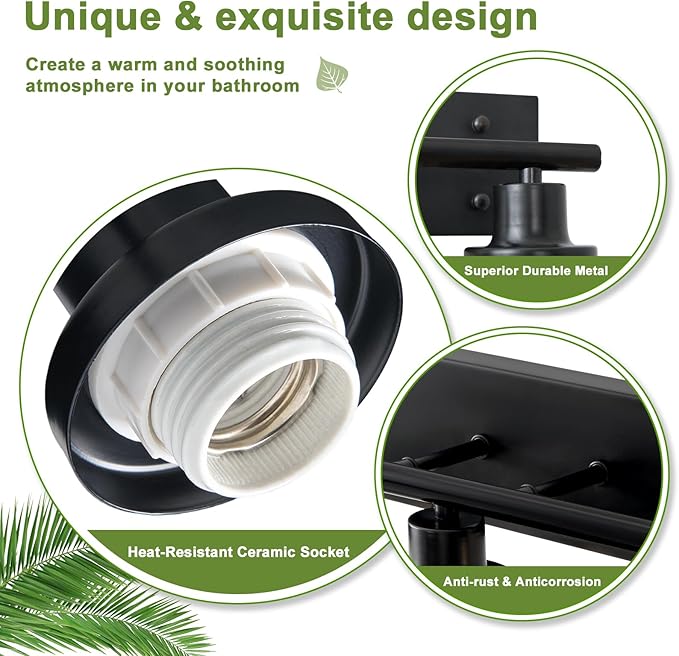 Bathroom Light Fixtures, 3-Light Vanity Light - Image 3