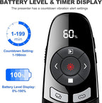 USB C Rechargeable Presentation Clicker Wireless Presenter Remote for PowerPoint Presentations with Timer