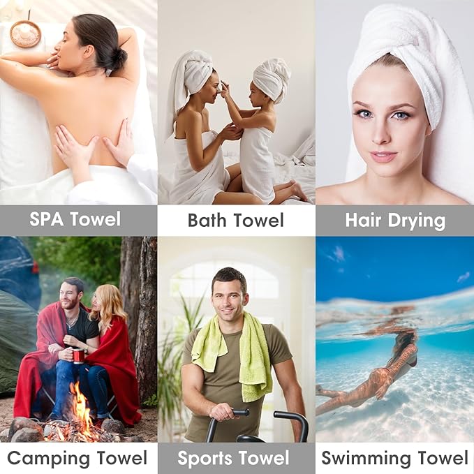 JML Bath Towel, Microfiber Bath Towels Set 4 Pack - Image 7