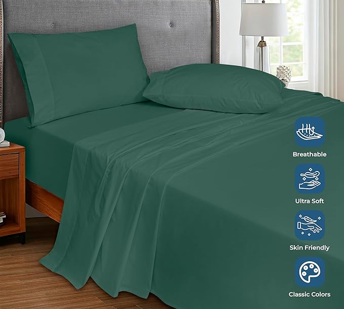 Royale Linens 100% Organic Cotton King Flat Sheet Only - Image 4