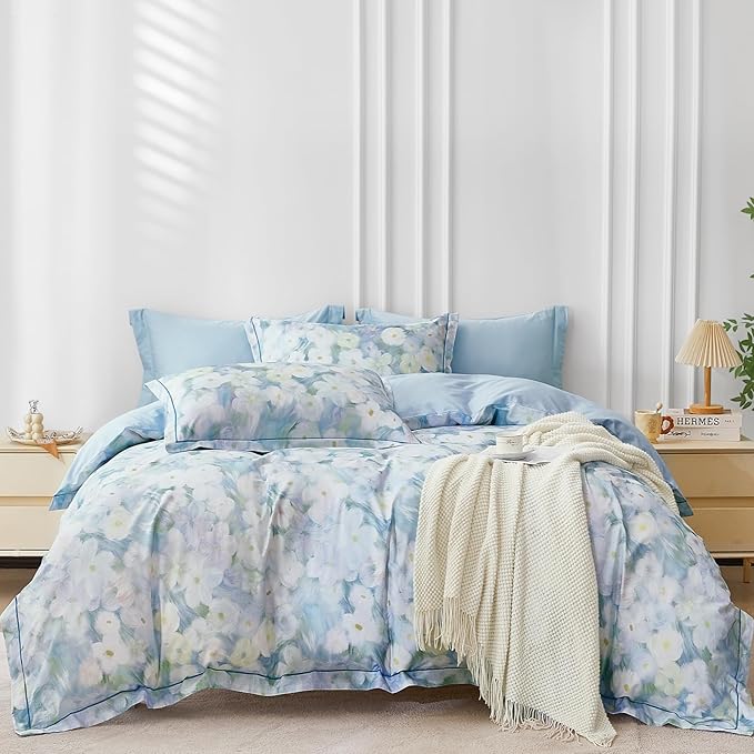 OAITE Duvet Cover Set Queen Size Oil Painting Pattern Ultra Soft 100% Cotton by OAITE