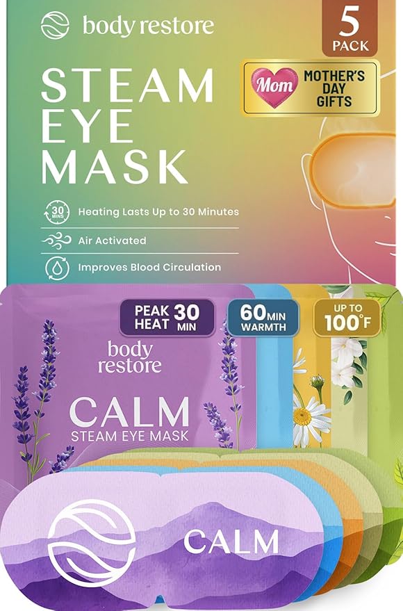 Body Restore Heated Eye Mask for Dry Eyes 5 Pack – Mothers Day Gifts for Mom by BodyRestore