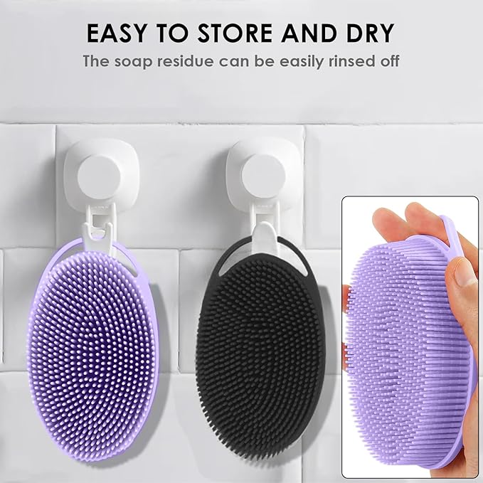 RamPula Silicone Body Scrubber, Silicone Loofah, Quick-Dry Exfoliating Body - Image 3