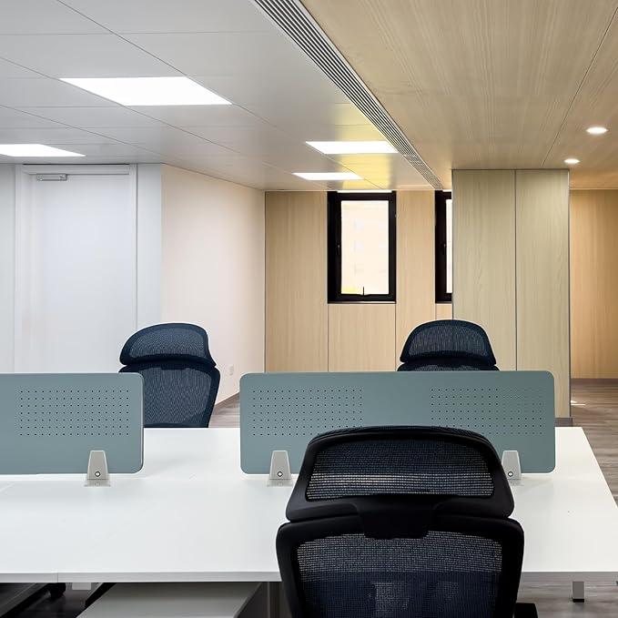 PATIKIL 1.8x1.3x2.5" Desk Divider Support Clamp, 2 Pcs Aluminum Desk Shield Clamp Desk Divider Partition Clamp Sneeze Guard Clamp Bracket for Office Home Desk Panel, Black