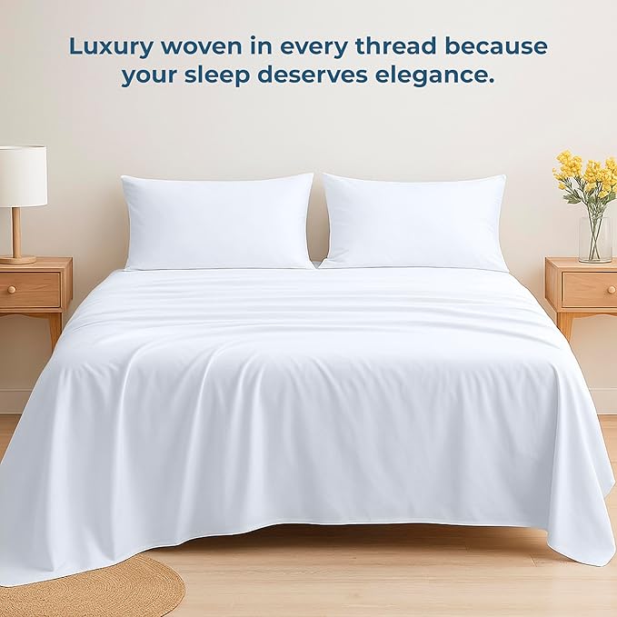 Royale Linens 100% Organic Cotton Twin Flat Sheet Only - Image 6