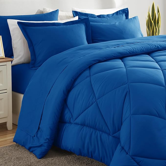 CozyLux Full Size Comforter Sets Classic Blue - Image 8