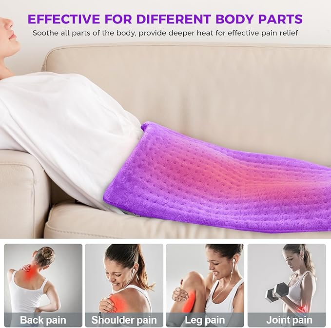 NOWWISH Heating Pad for Back Pain Relief & Period Cramps, 12x24 Inches Electric - Image 5