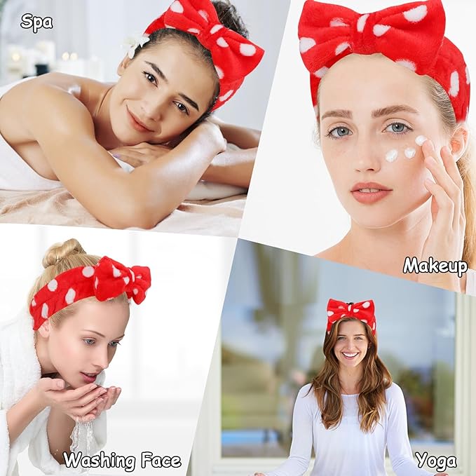 Casoty 12 Pcs Headbands for Makeup, Spa Gifts for Women, Soft Coral Fleece - Image 3