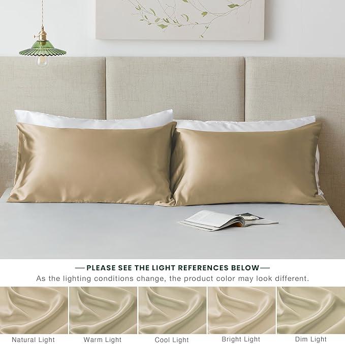 Love's cabin Satin Pillowcase Set of 2 King Size 20x36, Cooling Pillow Covers - Image 7