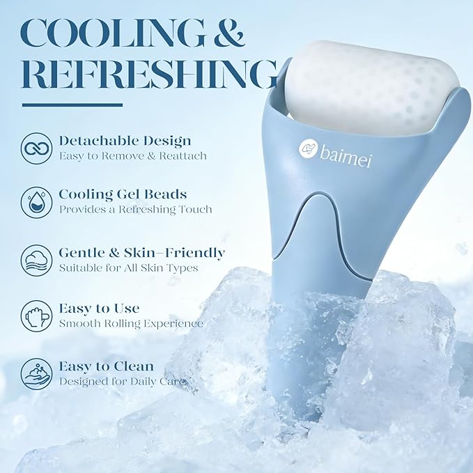 BAIMEI IcyMe Ice Roller for Face and Gua Sha Facial Tool Set, Ice Face Roller - Image 2