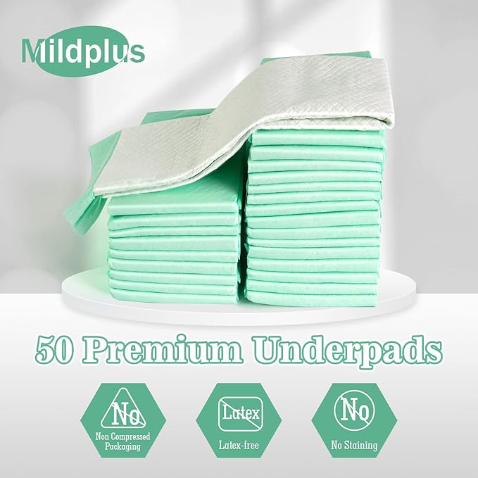 MILDPLUS 50 Count Disposable Bed Pads, 30x36 Inch Extra Large Incontinence - Image 9