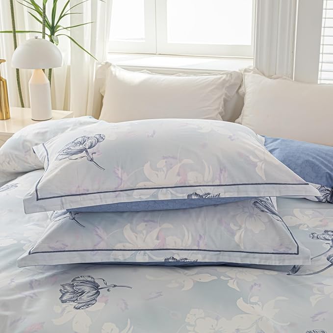 OAITE Duvet Cover Set Queen Size Floral Pattern 500 Thread Count Ultra Soft - Image 6