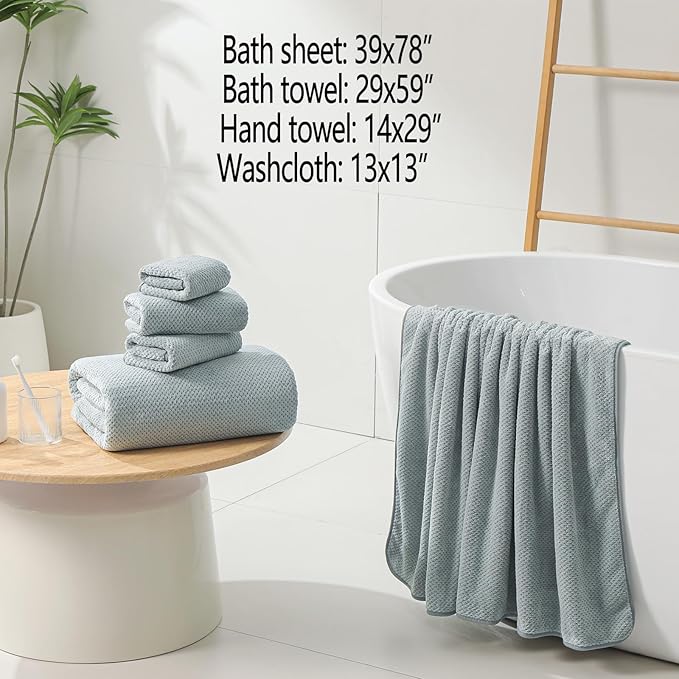 YTYC 29x59 Inch Extra Large Bath Towels Set of 6 Quick Dry Super Soft - Image 2