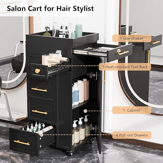 OmySalon Salon Trolley Cart, Hair Styling Station - Image 2