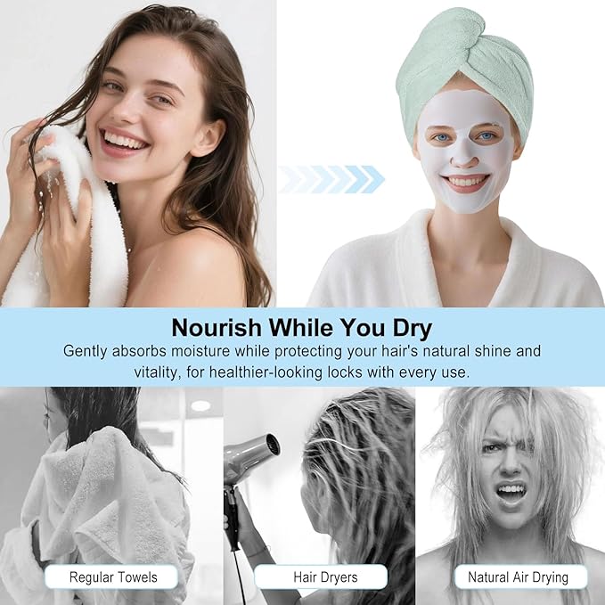 Microfiber Hair Drying Towel Wrap - Image 7