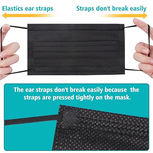 ZTANPS 50PCS Disposable Face Masks, 3 Layer Protection Black Disposable Face - Image 4