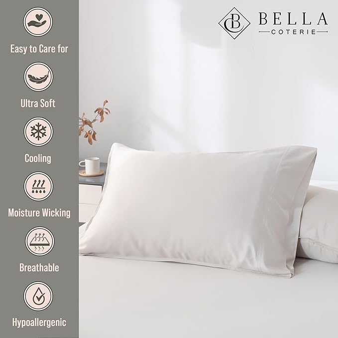 Bella Coterie | Luxury Bamboo Viscose Standard Size Pillowcase Set | 100% - Image 2