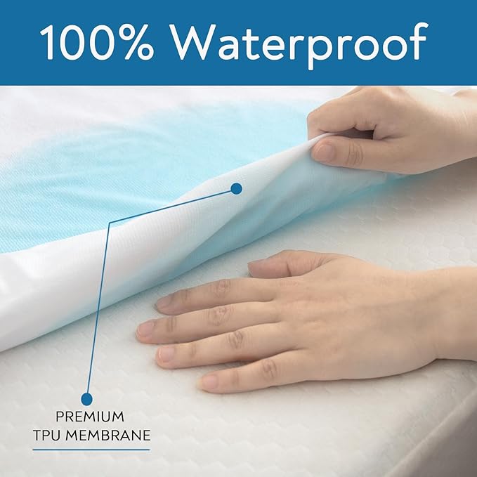 4 Pack Twin Mattress Protector Waterproof Premium Terry Twin Bed Sheets Fitted - Image 2
