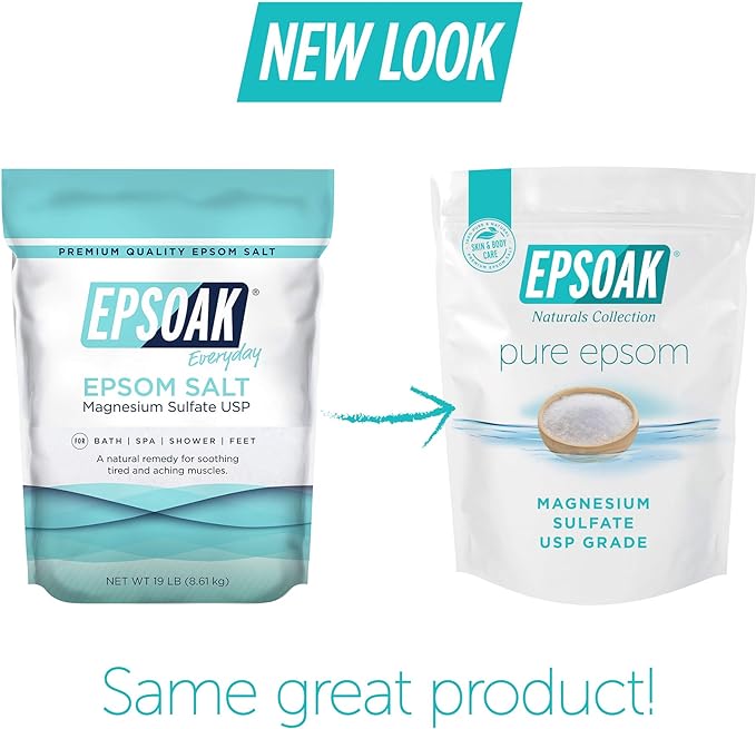 Epsoak Epsom Salt 19 lb. Magnesium Sulfate USP. Resealable Epsom Salt Bag - Image 2