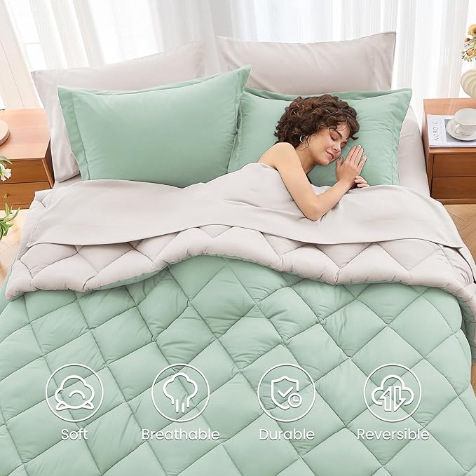 MUXHOMO 5 Pieces Twin XL Comforter Set, Reversible Bed in a Bag Twin XL Size - Image 6