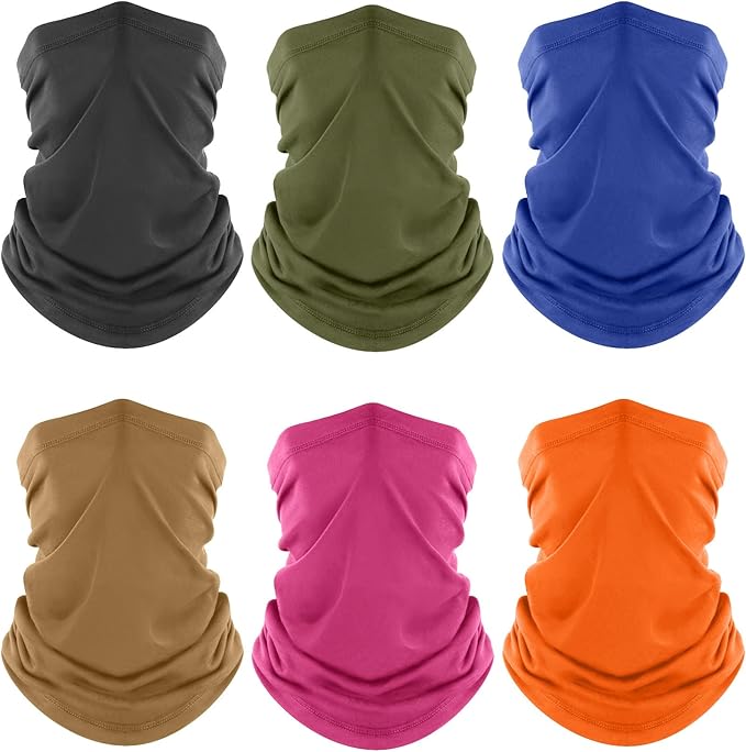 Fuinloth Neck Gaiter, 6 Pack Cooling UV Protection Bandana Face Mask Gator Scarf by fuinloth