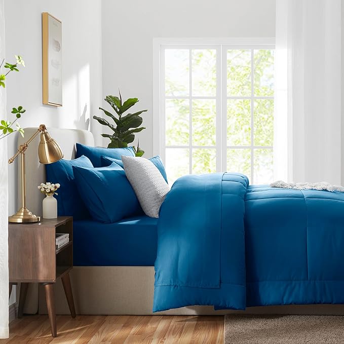 CozyLux Queen Comforter Set Teal, 7 Pieces Bed in a Bag, Teal Comforters Queen - Image 9