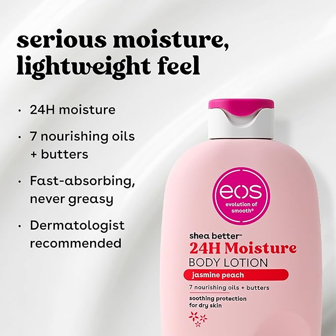 eos Shea Better Body Lotion Jasmine Peach, 24-Hour Moisture Skin Care, - Image 5