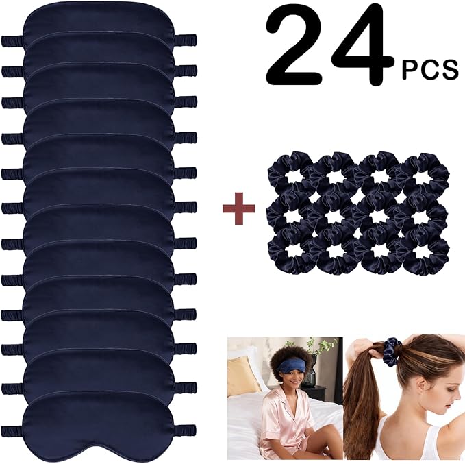 24Pcs Satin Eye Mask Silk Sleep Masks Silky Eyes Cover Blackout Blindfold - Image 4