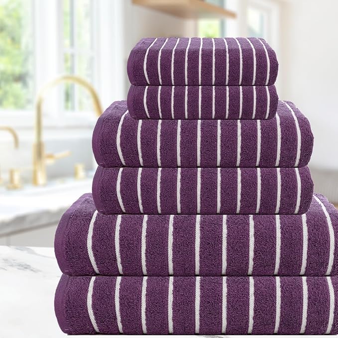 CASA COPENHAGEN Ecstatic 6Pcs 100% Egyptian Cotton Large Designer Towels Gift - Image 3