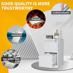 Reegangfa 2 Drawer File Cabinet with Lock, Metal Vertical Filing Cabinet, Lockable Heavy Duty Steel Small File Cabinets for Home Office, for A4 Legal/Letter Size Storage, White, Assembly Required