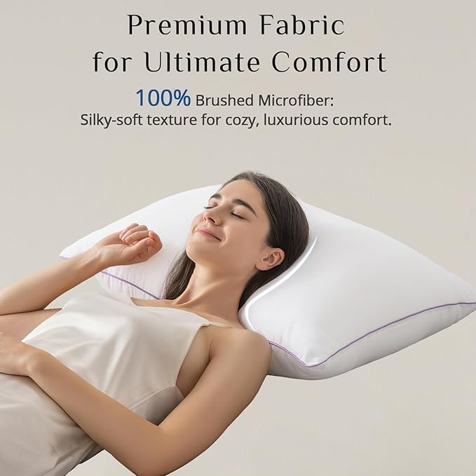 JOLLYVOGUE Pillows Standard Size Set of 1, Washable Supportive Single Bed Pillow - Image 4