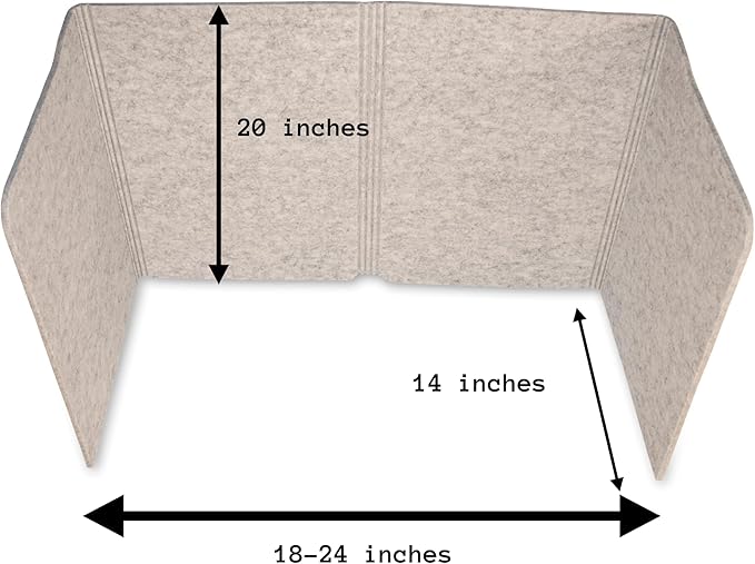 practical products Portable Acoustic Divider - Home Office freestanding - Classroom - Teaching Organizers - Desk Space countertops - Testing Centers - Sound dampening - Computer Desk (Small Grey)