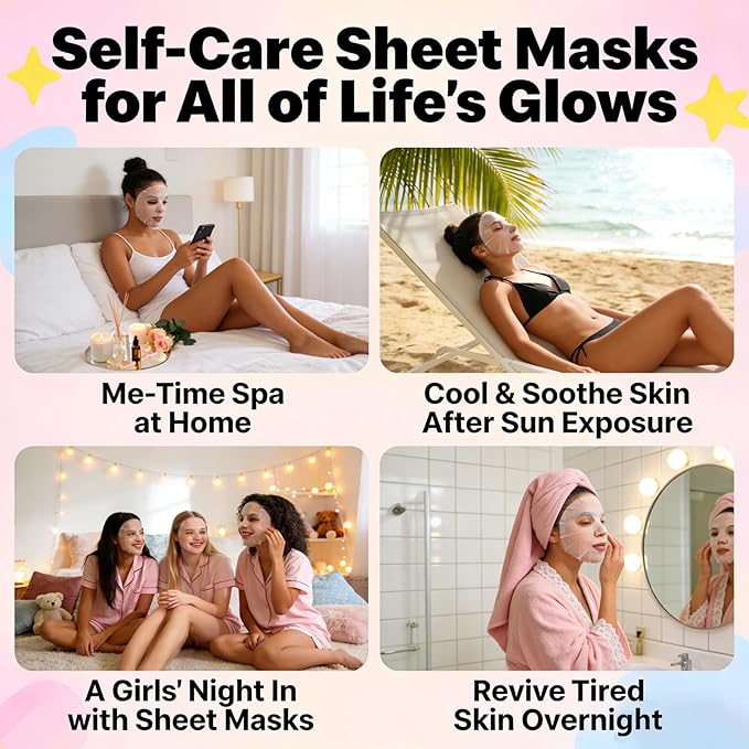 Collagen Face Masks Skincare Bulk, Hydrating Spa Face Mask Beauty - Image 3