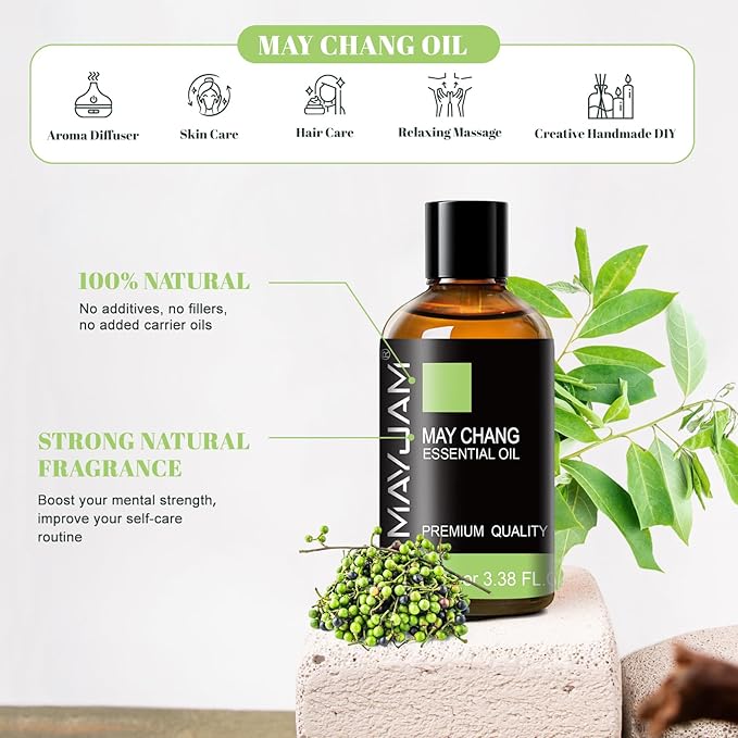 MAYJAM May Chang Essential Oils 3.38 FL.OZ Pure May Chang Oil - Image 2