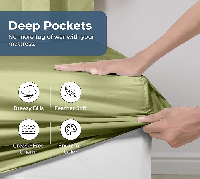 Royale Linen 100% Organic Cotton Fitted Sheet - Image 4