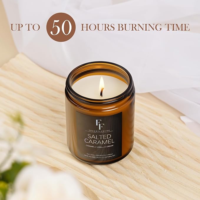 Salted Caramel Scented Candle for Home Soy Wax Candle, Aromatherapy Candle Gift - Image 3