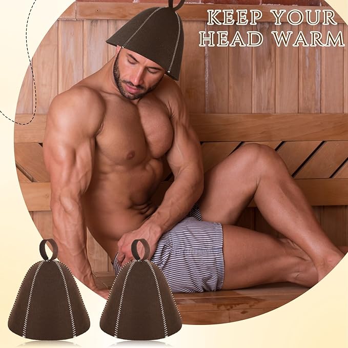 JaGely Sauna Hat for Men Women Sauna Hat Vaporarium Cap Russian Banya Cap for - Image 3