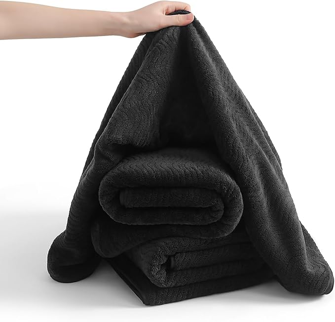 4 Piece Extra Large Bath Towel 35"x70" Oversized Bath Sheet Black Bath Towel Set - Image 8