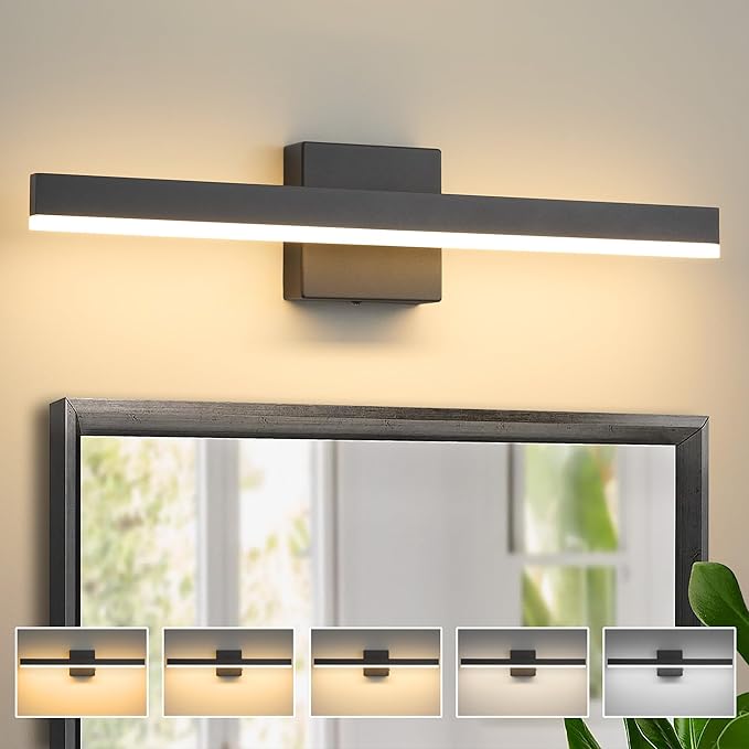 Black Bathroom Vanity Light 23.6 inch, 20W Dimmable 5CCT LED Modern Bathroom by Eicrkodn